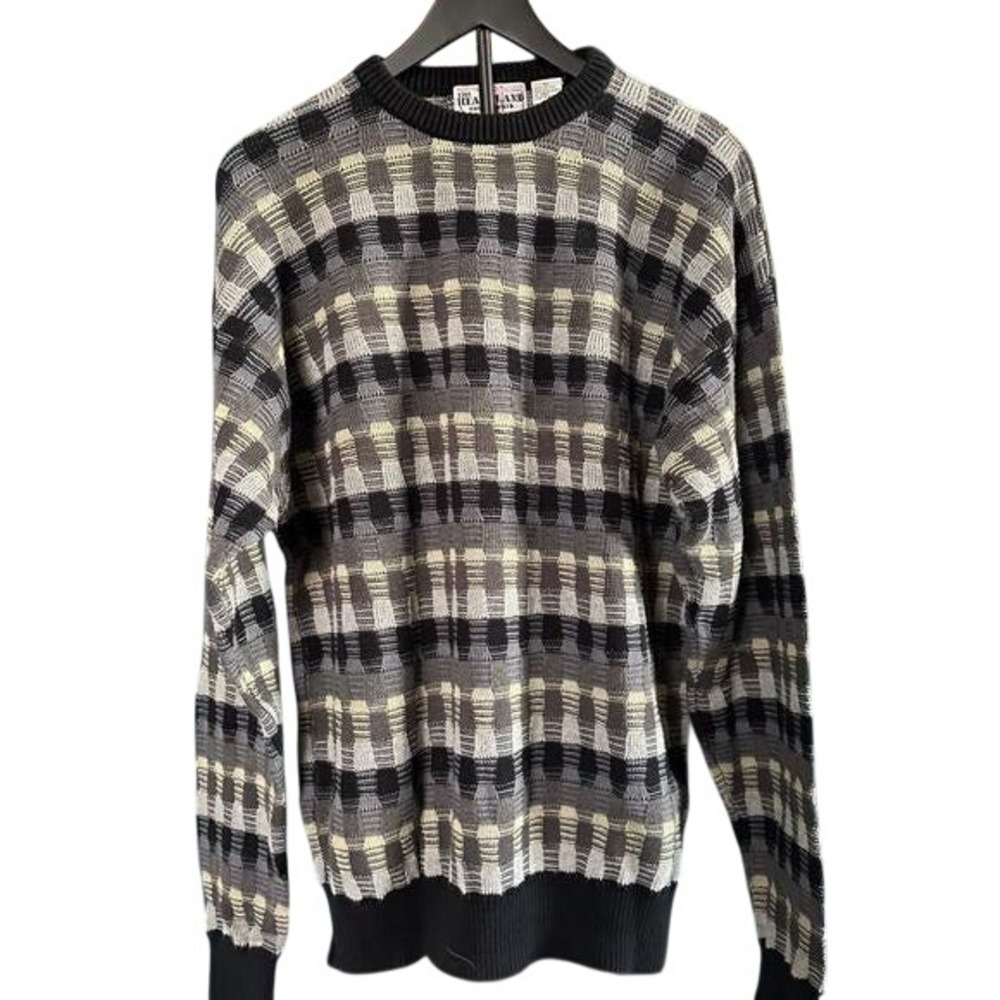 The Heartland Company Vintage Textured Knit Crewneck Sweater Mens XL Coogi Style